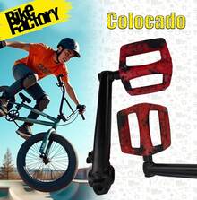 Bike Factory Par De Pedales para Bicicleta Urbana BMX Urban St Pro 2 Livianos Resistentes Ergonómicos con Eje Reforzado Antideslizantes De Alto Rendimiento para Calle Parque Competencia - rojo - Ver 8