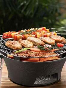 Complete Set Of Cast Iron Charcoal Stove, Barbecue Stove, Charcoal Grill, Home Indoor Barbecue Stove Set, Old-Fashioned Charcoal Heating, Stove Tea Making Utensils - Tea Set Accessories Set - 黑色 - 查看 7
