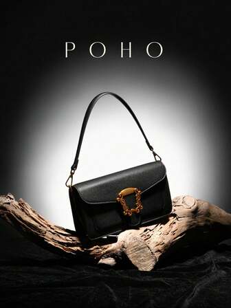  POHO märkes anpassad kuvertväska med axelrem, fyrkantig väska, moderiktig och elegant present till kvinnliga vänner, klasskamrater, familj