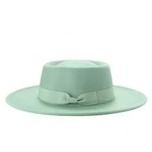 Fashionable Simple Bowler Hat, Wide Brim Fedora, Women's Felt Hat, With Bow Belt, Flat-Top Party Hat, With Built-In Adjustable Cord, Evening Party Outfit Accessories, Thanksgiving And Christmas Gifts - Camel - View 11