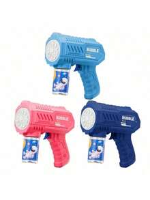 Kids Automatic Bubble Gun With Light 10 Hole Soap Bubbles Machine Party Toy Indoor And Outdoor Toy Gifts For Family And Friends(Bubble Liquid And 4xAA Battery Not Included Made Of Plastic) - Multicolor - View 4
