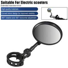 Electric Scooter Handlebar Rearview Mirror For Ninebot Max G30 G3 G2 F3 E3 ZT3 F20 F30 F40 For Mi M365 1S Mi3 Safety View Mirror Parts Rotation Adjustable Mirror Riding Cycling Mirror
