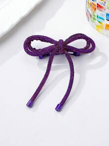 1pc 2025 New Arrival Colorful Rhinestone Bowknot Hair Clip, Versatile, Cute, Suitable For Daily Wear, Holidays, Weddings, Fashion Accessory