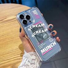 Funda de Teléfono Transparente de TPU con Patrón de Crema de Edvard Munch, Adecuada para  17 Air Pro Max,  16, 15, 14, 13, 12, 11, XS, XR, X, 7, 8, 12/13 Mini Plus Pro Max SE, Perfecta para Cumpleaños o, Accesorios Tecnológicos para Regalos, Funda de Teléfono Artística, Estilo Impresionista, Diseño de Edvard Munch, Material TPU Flexible, Escenarios de Uso, Entusiastas de Accesorios Tecnológicos - Colores mixtos - Ver 5