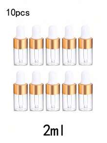 5/10pcs 1/2/3/5mlEssential Oil Glass Dropper Empty Bottle Frosted Sample Vial With Glass Pipette Dropper For Eye Dropper Essential Oil Bottle, Perfume Aromatherapy Cosmetic Container,Glass Essential Oil Dropper Bottles, Empty Clear Glass Liquid Vials With Glass Eye Dropper