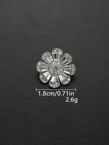 2颗/套 优雅3D花朵造型复古水钻水晶金属纽扣，适用于秋冬季皮草大衣、西装外套、制服开衫、DIY工艺品、首饰盒、花束等。 - 彩色 - 查看 8