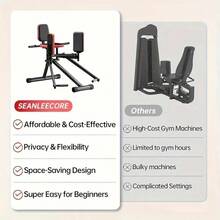 Premium Adjustable Resistance Hip Abductor Machine For Home Gym - Glute & Thigh Sculpting Equipment With Comfort Padding, Secure Straps & Adjustable Bands - Fit For Women & Men, Black - Black - View 8