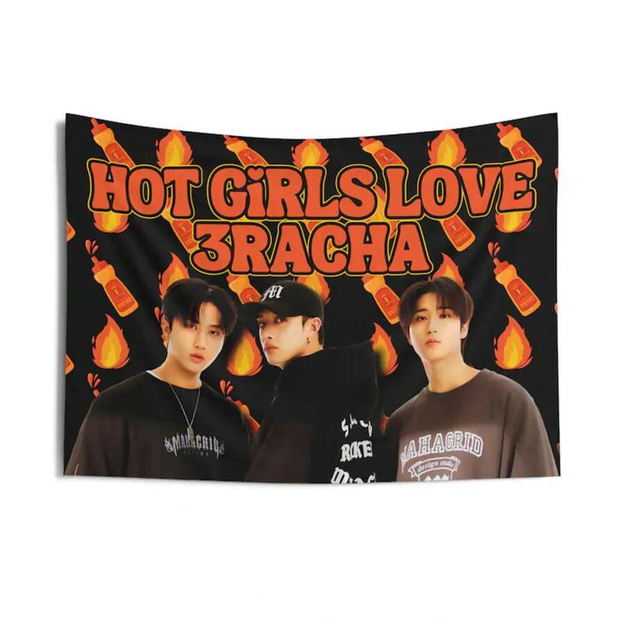 Skz 3racha Hot Girls Banner, C Cgbin Kpop Flag, Skz Tour 2025 Merch, Gift Idea For Stays, Birthday Gift & Concert Merch - 白色 - 查看 1