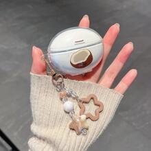 1pc Splatter Paint Coconut + Pendant Suitable For Huawei FreeBuds5i/6i/SE 2/SE 3/Pro 3/Pro 4/SE 4/7i Wireless Bluetooth Earphone Protective Case - Ink-splashed Coconut + Pendant - View 2