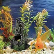 1pc Aquarium Resin Crafts Crystal Shrimp Evacuation House Breeding House Tree Roots Sinking Wood Playhouse Hollow Tree Suitable For Fish Tank Decoration Aquarium Decorations - Multicolor - View 4