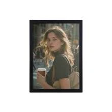 黑色WPC簡約風格相框(帶照片紙),適用於掛飾和桌子放置在家庭,臥室,餐廳,客廳 - 黑色 - 查看 13