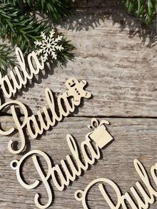 1/3/5 Stück personalisierte Weihnachts-Acryl- & Holz-Wort-Ornamente, individualisierbare Name/Nachricht Hängedekoration für Weihnachtsbaum, Tischplatzierung, Weihnachtsgeschenk-Anhänger für Familie, Freunde, Feiertags-Party, Heim-Dekoration, Fröhliche Weihnachten, Freude, Frieden, Glaube, anpassbare Hängeornamente, Thanksgiving, Neujahr, Festliche Dekorationszubehör, perfekte Feiertags-Geschenke für Kinder, Erwachsene, Festliche Heim-Party, Tisch-Mittelstück-Dekoration - Mehrfarbig (Weihnachten1) - Übersicht 8