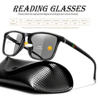 1 pieza Gafas de lectura de moda con cambio de color, lentes anti luz azul, adecuadas para uso diario de personas de mediana edad y mayores, para leer libros, periódicos, teléfonos móviles, computadoras, UNISEX, con estuche de gafas