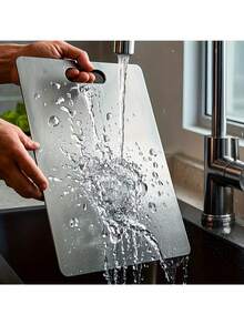 High Quality Titanium Steel Cutting Board - Double-Sided Stainless Steel, Smooth Surface, Ideal For Kitchen And Dining, Easy To Clean, Perfect For Slicing Fruits, Vegetables And Meats, Essential Kitchen Item | Modern Kitchen Supplies | Cutting Board, Kitchen Cutting Board, Kitchen Utensils, Kitchen & Home Supplies, Kitchen Cutting Board, Kitchen Accessories - Multicolor - View 2