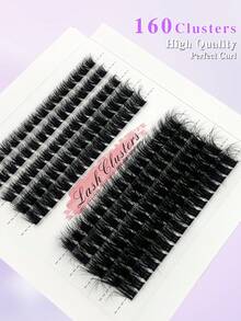 ENCHUW 160Pcs CC Curling Volume Lash Clusters 100D DIY Eyelash Extension Individual Lashes Cluster DIY Eyelash Extensions At Home Soft Wispy Clusters False Eyelash Mixed Packaging - Black - View 5