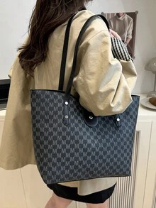 Nueva bolsa de hombro versátil y elegante para mujer con patrón floral retro de lujo