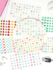 1张带环氧树脂涂层的贴纸，月光童话跨境剪贴簿贴纸，儿童贴纸，DIY剪贴簿用品 - 彩色 - 查看 5