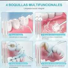 Portable Oral Irrigator Electric Tooth Cleaner Suit With 3 Modes & 4 Nozzles Waterproof Removable And Washable Design Wireless USB Rechargeable 230ML Capacity - Multicolor - View 5