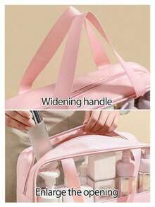 Transparent PVC Makeup Bag, Letter Makeup Bag, Waterproof Travel Makeup Bag, Letter Zipper Waterproof Makeup Organizer Bag, Portable Cosmetic Travel Bag With Handle, Makeup Organizer Bag, Suitable For Travel Toiletries, Travel Essentials, Cruise Essentials, Travel Accessories, Bathroom Storage, Jewelry Storage, Lipstick Storage, Nail Polish Storage, Easter Gift, Bridesmaid Gift, Mother's Day Gift, Women Gift