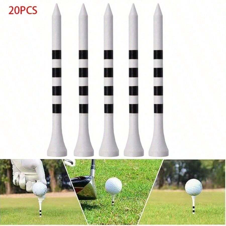 20 PCS Bamboo Golf Tees 2.75 Inch - Premium  & Durable Wood Tees For Driving Range & Tournament Play | -Friendly & Splinter-Resistant With Natural Finish - White - View 1