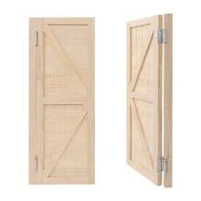 Wooden Partition Door, Auto Close Partition Doors, Partition Door With Hinges For Installation In Staircase Entrances, Cafes, Bars - Wood Color - View 7