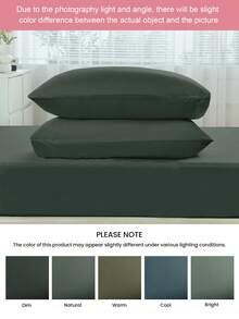 1 funda de almohada de unicolor, sin relleno de almohada, suave, resistente a las arrugas, resistente a la decoloración, transpirable, sin relleno, lavable a máquina, certificada Oeko-Tex - Verde Oscuro - Ver 7
