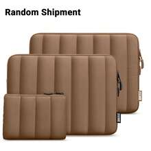 TECOOL 适用于13-16英寸厚笔记本电脑的保护套，防水设计，带配件袋，适用于MacBook Air 13/15 M1/M2（2012-2023）、Pro 13/14/15/16（2010-2022）、Chromebook、Surface、HP笔记本电脑，棕色 - 棕色 - 查看 1