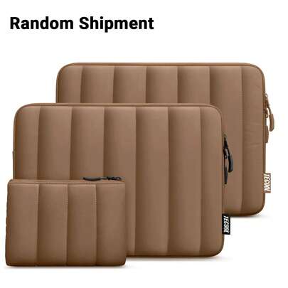 TECOOL Custodia per computer portatile gonfia da 13-16 pollici compatibile con MacBook Air 13 15 M1 M2 2012-2023/MacBook Pro 13 14 15 16 2010-2022/Chromebook 14-16 Surface HP, borsa impermeabile con tasca per accessori, marrone