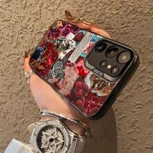 Funda de collage de granada y gato para Samsung Galaxy S25ULTRA, S24PLUS, S23FE, S21PRO, S22, S20+, A03S, A05S, A14, A31, A53, A34, A10, A04E, M04, A33, A35, A55, A72, A71, A70, A22, A16, A06, A20S, A54, anti-suciedad, a la moda, moderna, colorida, plateada IMD - Colores mixtos - Ver 7