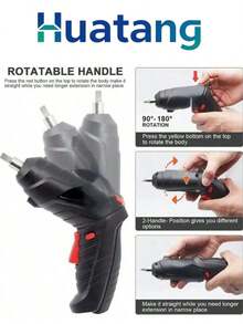 HuaTang 45 en 1 Recargable Inalámbrico Inalámbrico Destornillador Eléctrico - Negro - Ver 4