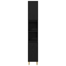 vidaXL Badezimmermöbel Set 3 Pcs Schwarz 60 X 30 X 60 Cm Holzwerkstoff - Schwarz - Übersicht 10