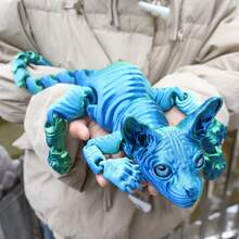 1 件 50 厘米/19.69 英寸 3D 打印巨型狮身人面像猫雕像，无毛猫家居装饰，逼真的仿真眼睛，全身可活动关节，彩虹系列猫装饰，节日装饰礼物，圣诞节，万圣节装饰，猫爱好者的完美礼物 - 彩色 - 查看 42