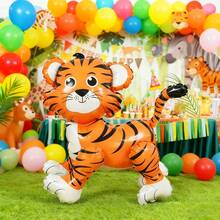 1个3D立体老虎造型铝箔气球，适用于生日派对装饰、丛林主题生日派对、野生动物主题派对装饰、派对用品 - 彩色 - 查看 4
