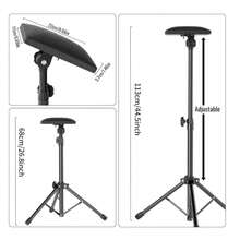 Reposabrazos de tatuaje, silla de tatuaje para cliente, trípode de soporte para reposabrazos de tatuaje, rotación de 180°, altura e inclinación ajustables, almohadilla de esponja suave gruesa - Negro - Ver 2