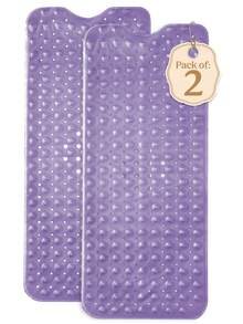 1pc Bath Mat - Lux Decor Non-Slip Durable PVC Tub Mat With Suction Cups And Drainage Holes - 40x16 Inches- For Shower And Bathtub Comfort, Roll-Up Storage, Home Decor, Back To School, Graduation Gifts-, Spring Cleaning Upgrade, Valentine's Day Spa Feel, Safety First, Quick Dry Surface, Mold Resistant, Easy Clean, Comfortable Standing, Shower Essential, Bathtub Safety, Bathroom Upgrade, Daily Use Mat, Home Basic, Family Use, Everyday Living - 紫色 - 查看 13