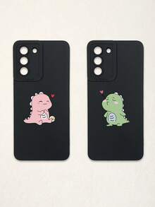 2pcs Minimalist Black Phone Cases, Dinosaur Phone Cases, Couple Phone Cases, Lens Protection Phone Cases, Compatible With IPhone & Galaxy, Phone Cases, Cases Compatible With IPhone 17 Pro Max, Covers, Cute Phone Cases, Compatible With IPhone 13 Case, Compatible With IPhone 15 Case, Phone Cases, Galaxy Phone Cases, Suitable As Birthday Gifts, Girlfriend, Boyfriend Or For Personal Use - Multicolor - View 27