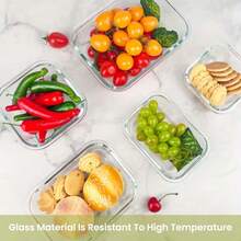 Stozle 18pcs (8 Lids + 8 Containers + 2 Spice Boxes) Sealed Glass Food Storage Gift Box Set, Perfect For Meal Preparation, Lunch-Sealed Storage | Durable Glass, Suitable For Birthday | Party | Holiday Gifts - 灰色 - 查看 8
