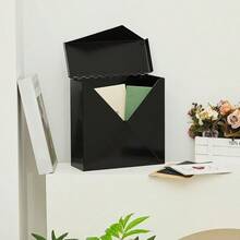 MailboxesYaocom Buzón de montaje en pared para exterior de 10 x 10 x 4 pulgadas buzón de correo de gran capacidad buzón de metal para colgar moderno negroMailboxes - Negro - Ver 4