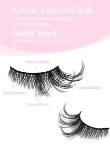 5 Pairs Of Cat Eye Lashes, 3 D Natural Fluffy Soft And Long Eyelashes, Black Band Fox Eye Comic Eyelashes, 4-21 Mm Length, Suitable For Daily And Various Occasions, Create Bold Makeup - wispy lashes - View 4