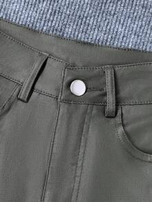 Quần ống rộng cạp cao bằng da PU bóng, phủ mờ, thời trang đa năng, phù hợp cho tiệc tùng, đi làm, lễ hội âm nhạc, kỳ nghỉ, quần ống thẳng thường ngày, đồ thiết yếu cho mùa xuân/hè, bán chạy nhất, phong cách Y2K, phù hợp cho tiệc tùng, đi làm, kỳ nghỉ, lễ hội, hoạt động ngoài trời, trang phục mùa xuân/hè, phù hợp cho phụ nữ cao, áo khoác ngoài, màu đen, quần dài. - Màu xanh lá cây đậm - Xem 8