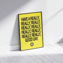 1幅无框“祝您愉快”墙饰，简约励志语录印刷品，积极能量海报，适用于卧室、办公室和客厅，美观家居装饰礼品，男女皆宜 - 彩色 - 查看 3