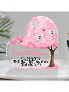 Personalized Grandchildren Heart-Shaped Acrylic Plaque -Personalize With 3-10 Names, Indoor & Outdoor Decorative Figurine For Grandma's Birthday, Mother's Day Gift - No Electricity Needed - For Grandma - Perfect Gift For Grandparents Day - Multicolor - View 18