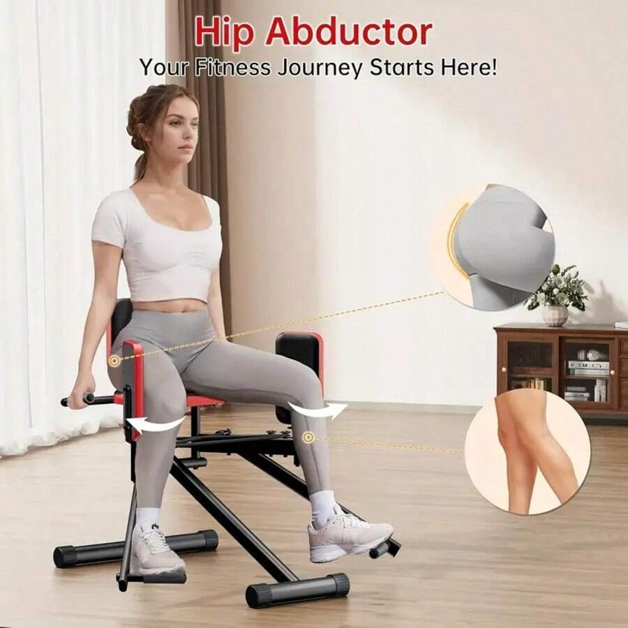 Premium Adjustable Resistance Hip Abductor Machine For Home Gym - Glute & Thigh Sculpting Equipment With Comfort Padding, Secure Straps & Adjustable Bands - Fit For Women & Men, Black - Black - View 1
