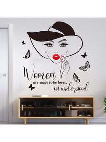 Straw Hat Girl English Decorative Stickers PVC Stickers Removable Self-Adhesive Easy-To-Tear Stickers Home Decoration Make Your Life Freshen Up Holiday Decorative Stickers Birthday Graduation Gift - Multicolor - View 3