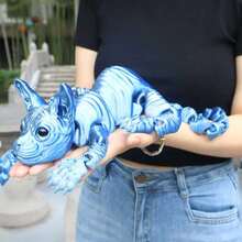 1 件 50 厘米/19.69 英寸 3D 打印巨型狮身人面像猫雕像，无毛猫家居装饰，逼真的仿真眼睛，全身可活动关节，彩虹系列猫装饰，节日装饰礼物，圣诞节，万圣节装饰，猫爱好者的完美礼物 - 彩色 - 查看 35