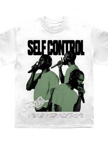 White Print T-Shirt Men Cotton Tees Retro Hip Hop Short Sleeve Summer Tshirt Y2k Tops Women Clothing Streetwear - 白色1 - 查看 1