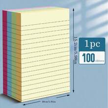 100/200pcs, Colorful Horizontal Line Sticky Notes, Portable, Convenient, And Easy To Use For Students And Office Workers, Back To School, School Supplies, School, Sticky Notes, Aesthetic School Supplies, Stationery School, Student,Stationery,School Supplies,School Things,Teen Stocking Fillers,Office & School Supplies - Nhiều màu - Xem 10