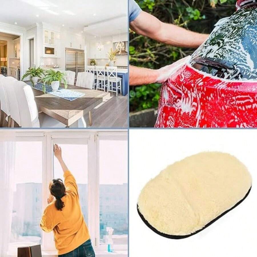Cleaning Brush, Car Wash Fleece Car Cleaning Pad Brush Auto Washing Tools - Multicolor - View 1