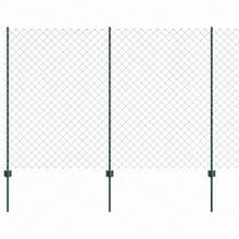 vidaXL 1,6 X 10 M Stahl Zaun Mit Grünen Pfosten - Grey - View 5