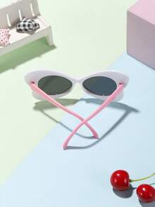 1 Stück Mädchen 4-8 Jahre süße und niedliche Schleifenrahmen Modebrillen, geeignet für Urlaubsfeiern, Geschenke und Outfit-Kombinationen